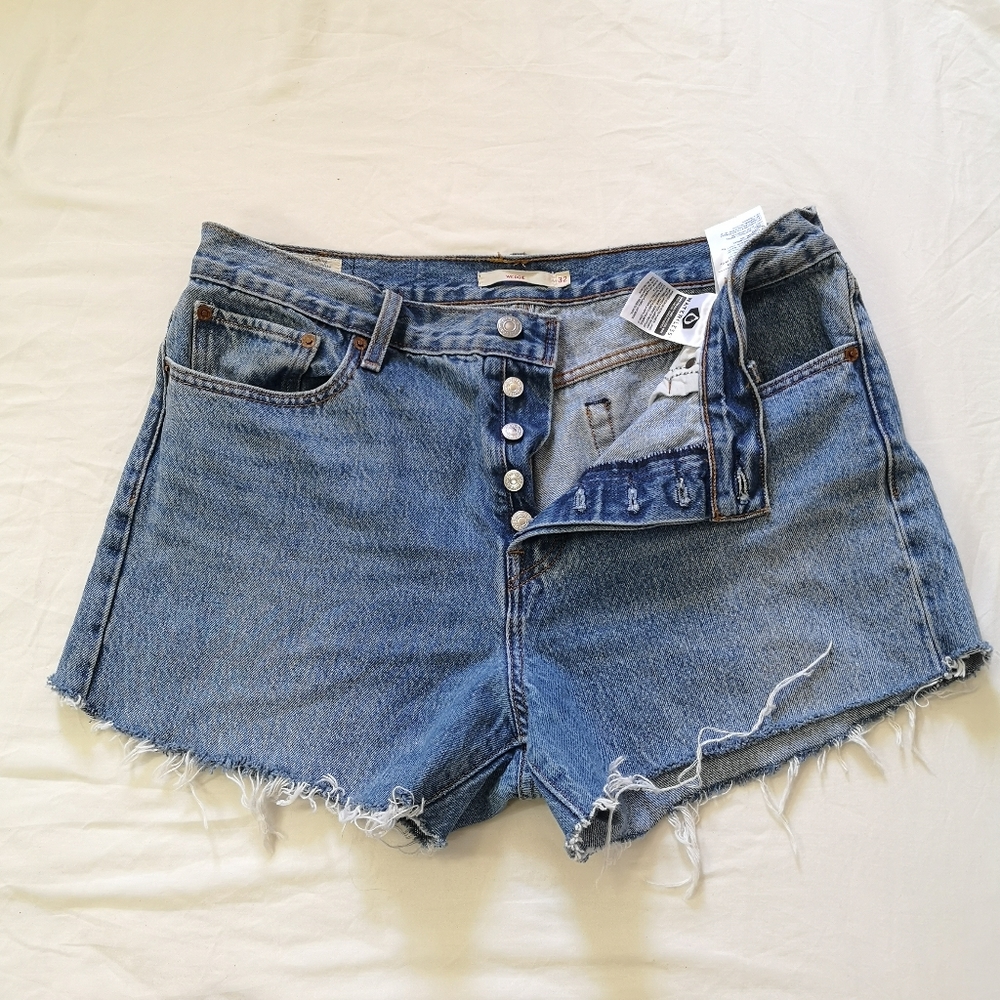 Levi’s Wedgie Distressed Denim Shorts